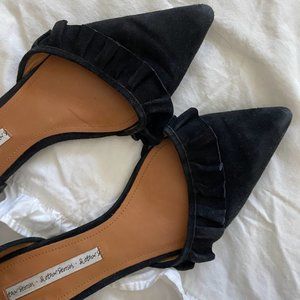 & Other Stories Black Suede Leather Flats